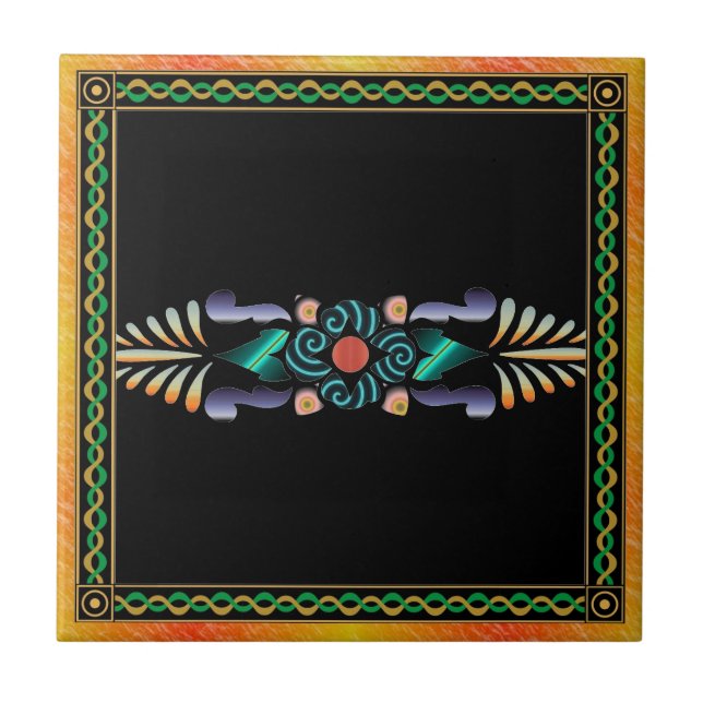 Azulejo De Cerámica Mosaico floral (Frente)