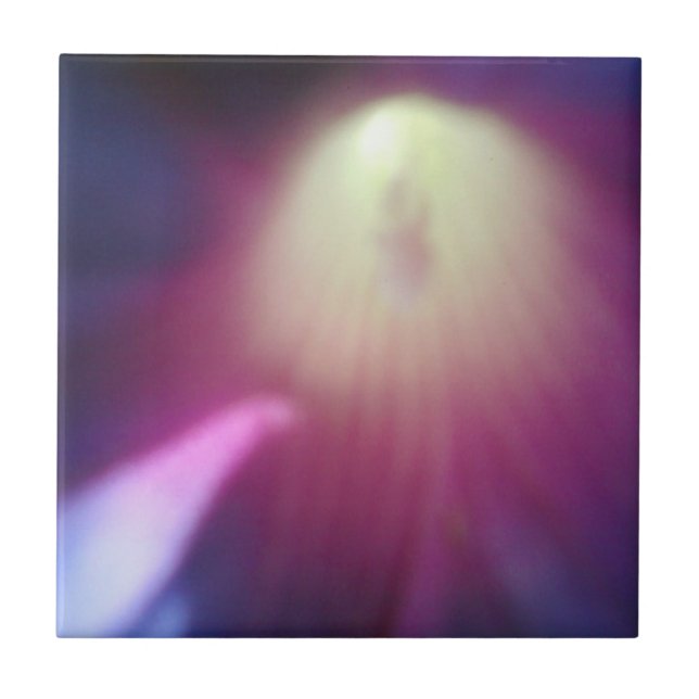 Azulejo De Cerámica Mosaico floral rosado-púrpura (Frente)