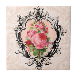 Azulejo De Cerámica Mosaico Floral Vintage