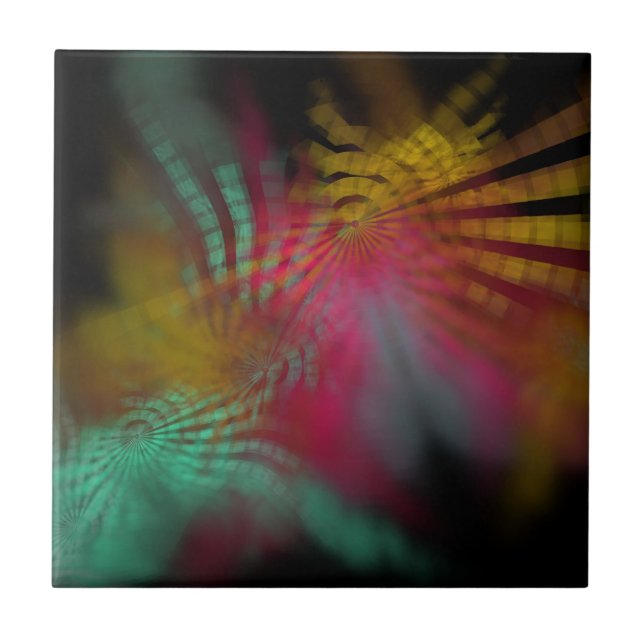 Azulejo De Cerámica mosaico fractal (Frente)