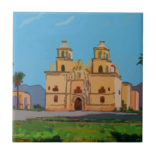 Azulejo De Cerámica Mosaico Mexicano, Misión Española Olod