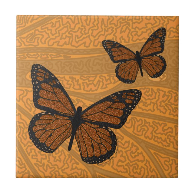 Azulejo De Cerámica Mosaico monarca (Frente)