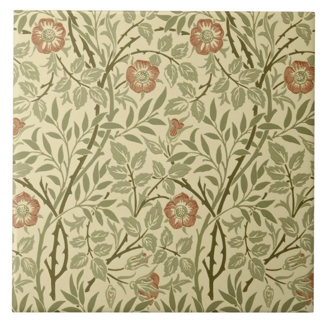 Azulejo De Cerámica Mosaico Morris/Deale Arts & Crafts Sweet Briar Rep (Frente)