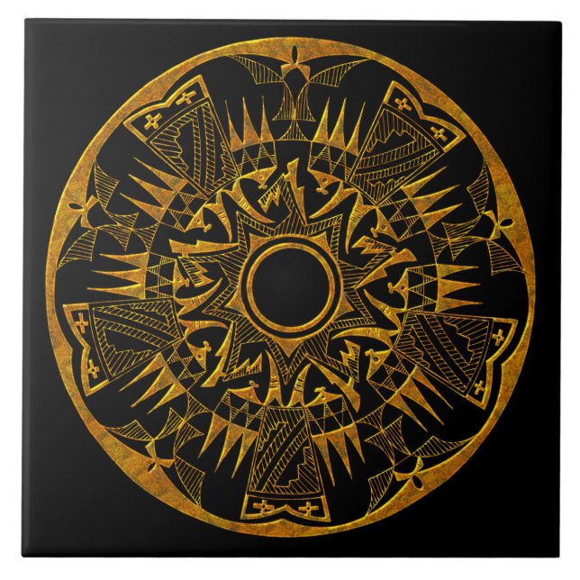 Azulejo De Cerámica Mosaico nativo americano 1 (Frente)