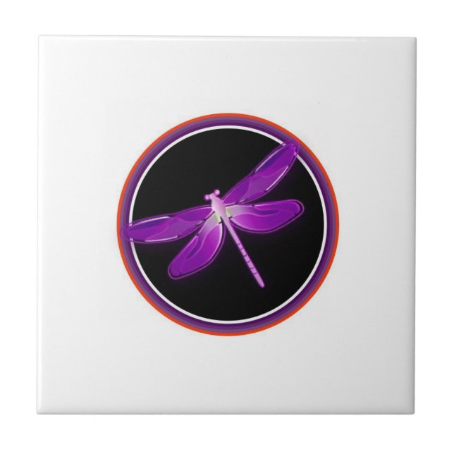 Azulejo De Cerámica mosaico o trívet de libélula (Frente)