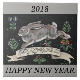 Azulejo De Cerámica Mosaico Personalizado De Conejo De Año Nuevo 2018