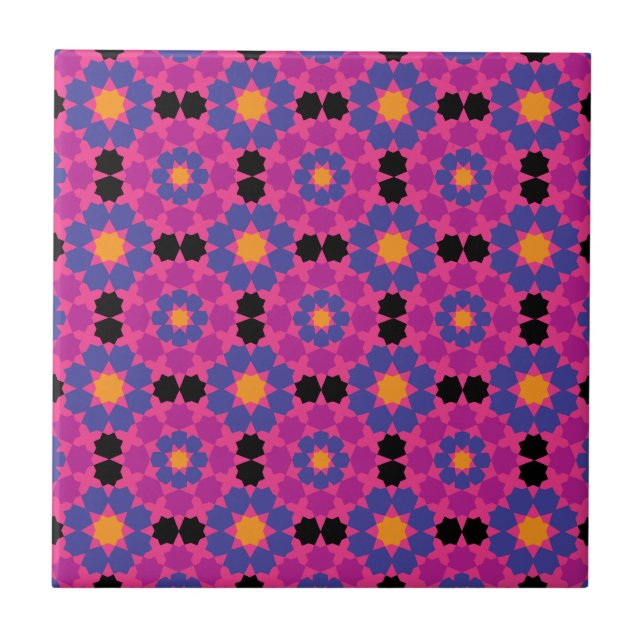 Azulejo De Cerámica Mosaico rosa morado (Frente)