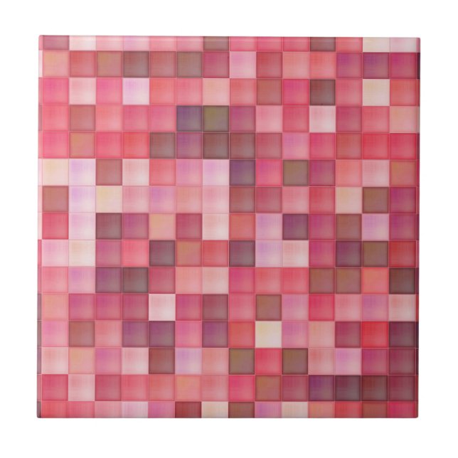 Azulejo De Cerámica Mosaico rosado (Frente)