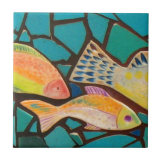 Azulejo De Cerámica Mosaico tropical de los pescados