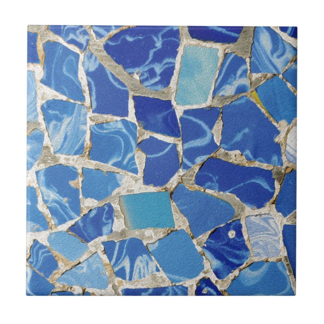 Azulejo De Cerámica Mosaicos de Gaudi con un tacto del aceite (Frente)