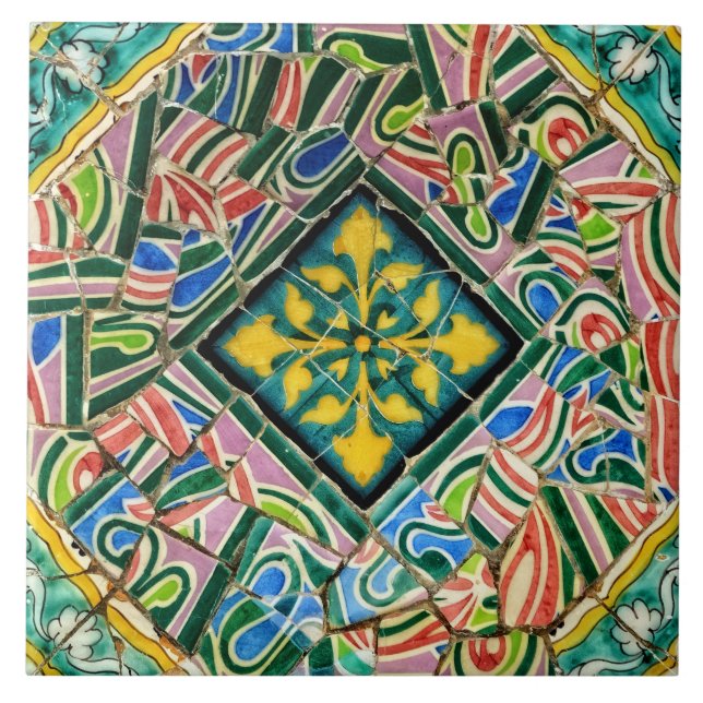 Azulejo De Cerámica Mosaicos de Guell del parque (Frente)