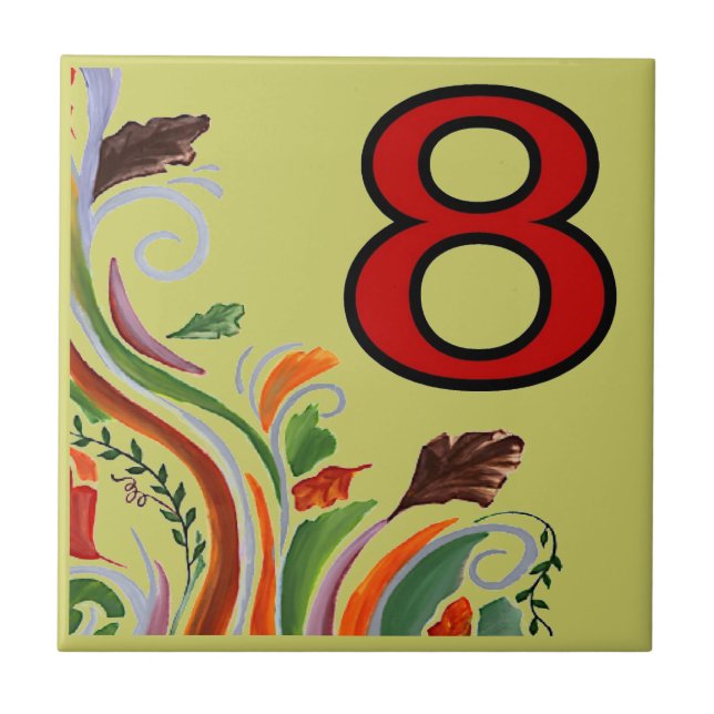 Azulejo De Cerámica Mosaicos del metro Floral 8 Ocho (Frente)