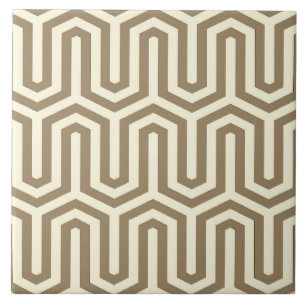 Azulejo De Cerámica Motivo egipcio Deco - taupe y crema