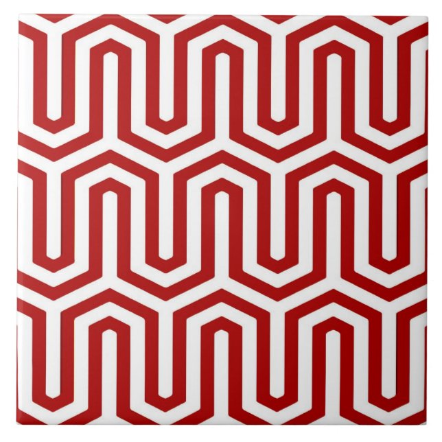 Azulejo De Cerámica Moto deco egipcio - rojo y blanco (Frente)