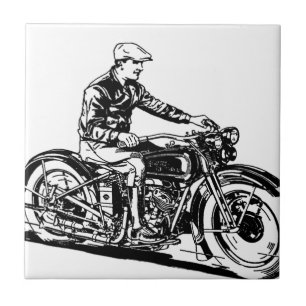 Azulejo De Cerámica Motocicleta del vintage