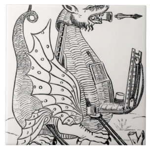 Azulejo De Cerámica Motor del cerco en forma de un dragón