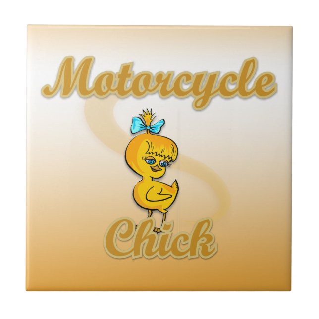 Azulejo De Cerámica Motorcycle Chick (Frente)