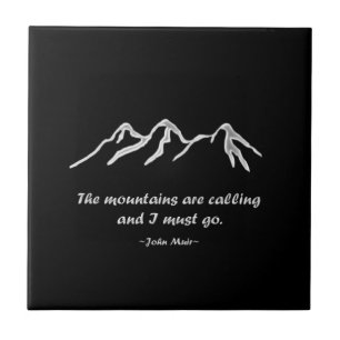 Azulejo De Cerámica Mtns está llamando/ventisca Nevado en diseño negro