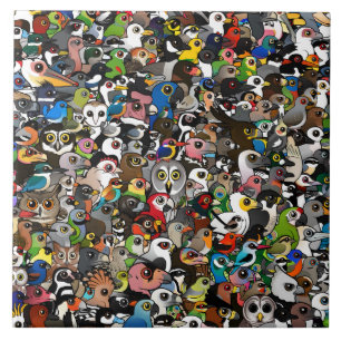 Azulejo De Cerámica Muchedumbre de Birdorable