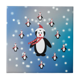 Azulejo De Cerámica Muchos pingüinos
