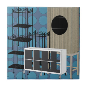 Azulejo De Cerámica Muebles Ikea Estantes Estantes Azules