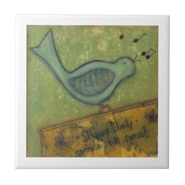 Azulejo De Cerámica Muestra el mosaico cerámico diario de 4" (Frente)