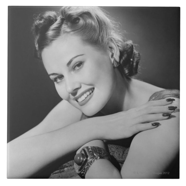 Azulejo De Cerámica Mujer atractiva (Frente)