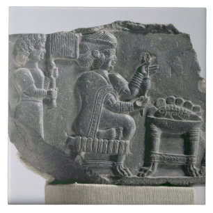 Azulejo De Cerámica Mujer que hace girar, período Neo-Elamite, c.700-