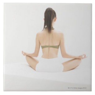 Azulejo De Cerámica Mujer que hace yoga