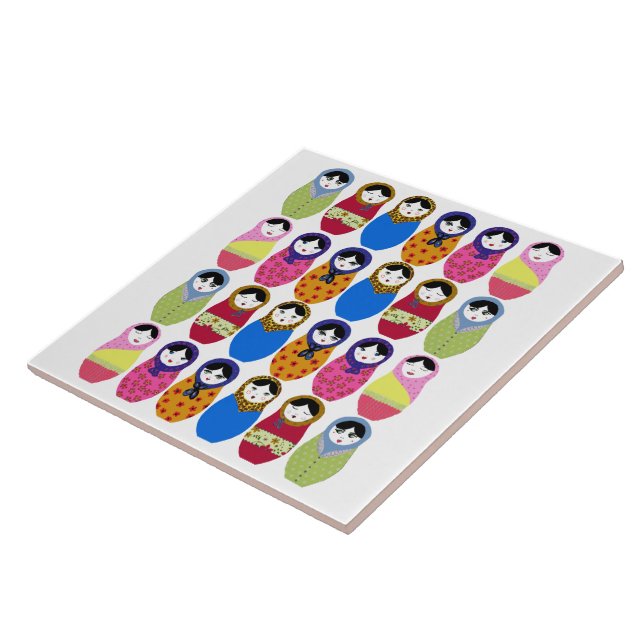 Azulejo De Cerámica Muñeca de Babushka (Lado)