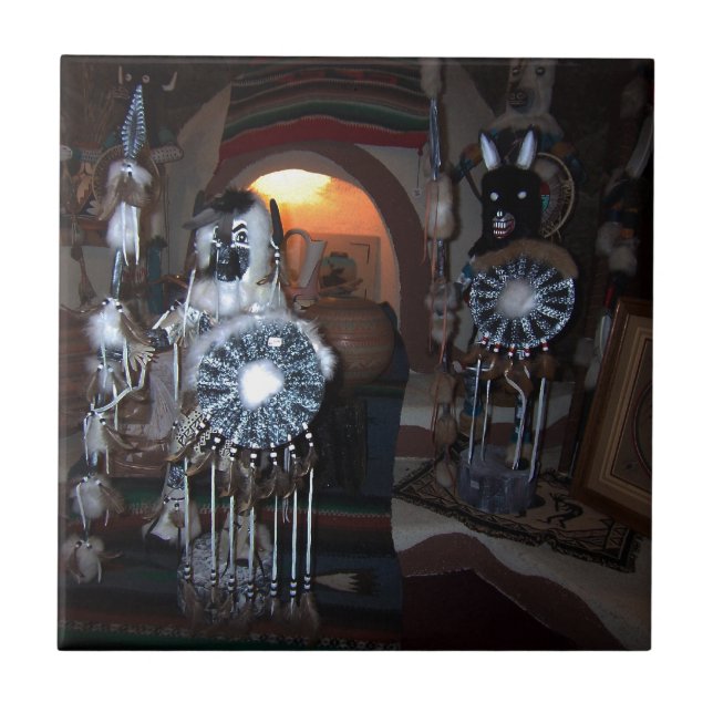 Azulejo De Cerámica Muñecas de Kachina del nativo americano (Frente)