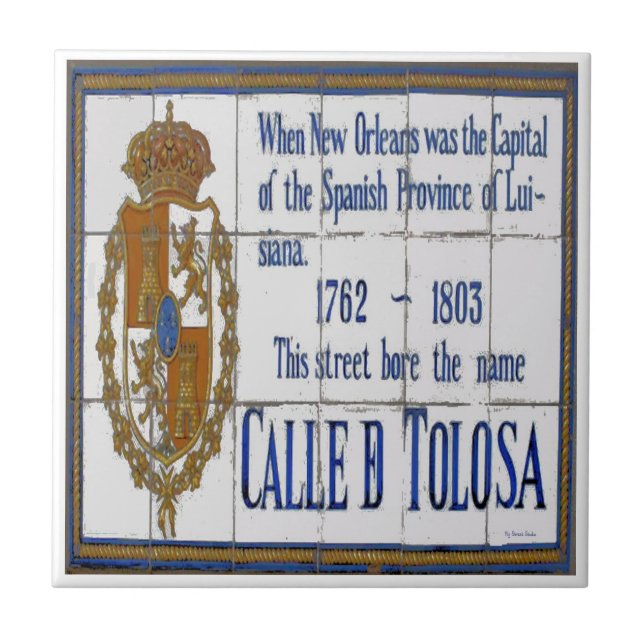 Azulejo De Cerámica Mural de St Tile de New Orleans Toulouse (Frente)