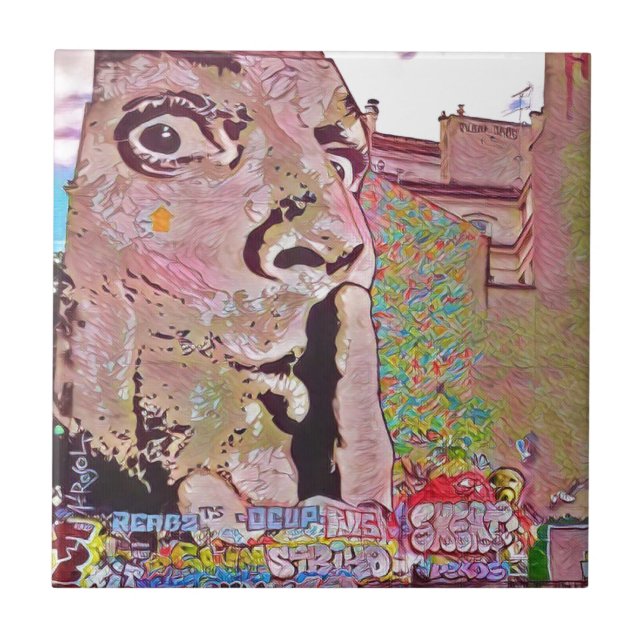 Azulejo De Cerámica Museo de Pomipidou de la pintada de París (Frente)