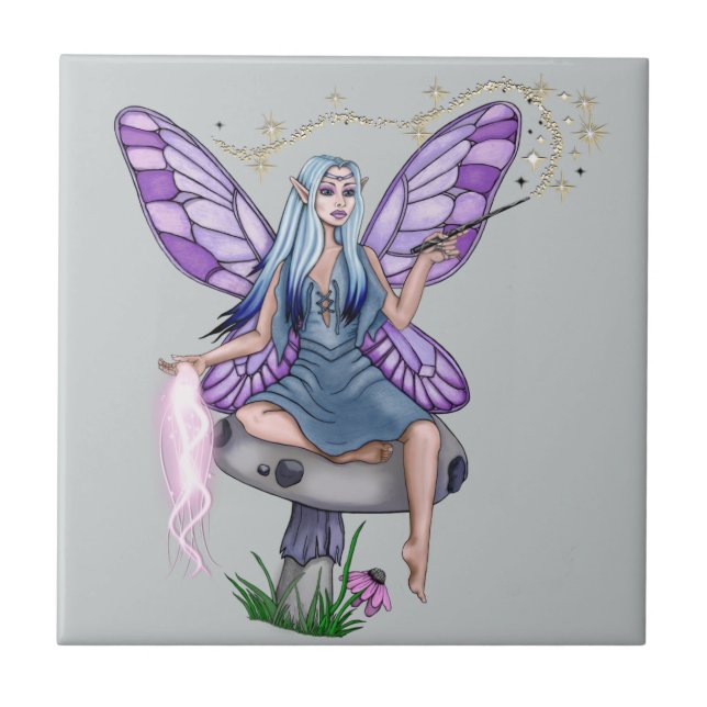 Azulejo De Cerámica Mushroom Magic Fairy (Frente)