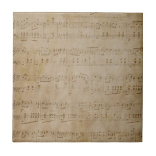 Azulejo De Cerámica Música Antigua en Partitura