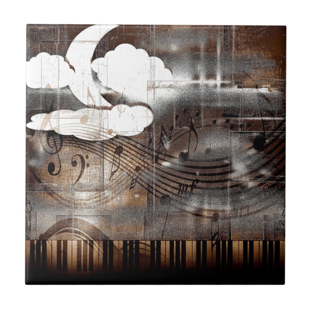 Azulejo De Cerámica Música de la noche (Frente)