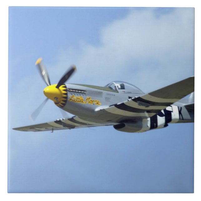 Azulejo De Cerámica Mustango norteamericano de P-51D, pequeño caballo (Frente)