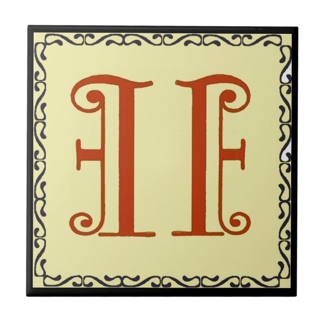 Azulejo De Cerámica Nº 11 Número de Casa Fancy Red (Frente)