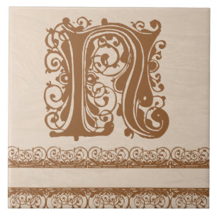 Azulejo De Cerámica N Monograma Madera Marrón claro Textura Tile cerám
