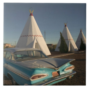 Azulejo De Cerámica NA, EE. UU., Arizona, Holbrook Ruta 66, Wigwam