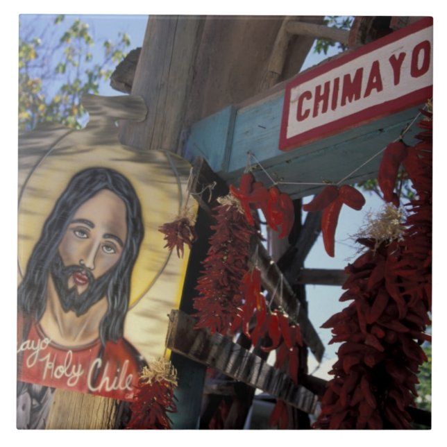 Azulejo De Cerámica NA, EE.UU., Nuevo México, Santa Fe. (Frente)