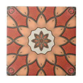 Azulejo De Cerámica Naranja artificial Rojo Floral Geométrica Tile Cer