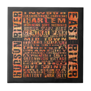 Azulejo De Cerámica Naranja de Barrios de Nueva York