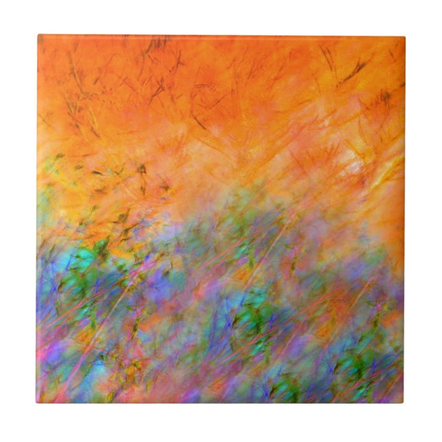 Azulejo De Cerámica Naranja Dreamscape (Frente)