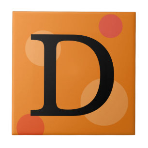 AZULEJO DE CERÁMICA NARANJA MONOGRAM Y POLKA DOTS TILES
