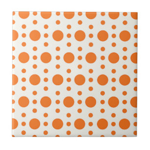 Azulejo De Cerámica Naranja Polka Dot Retro Diseño