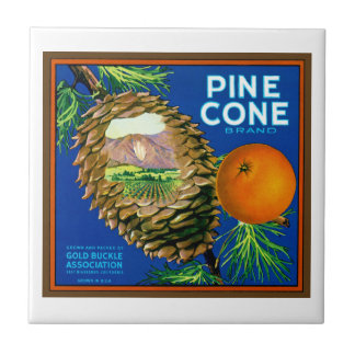 Azulejo De Cerámica Naranjas del cono del pino