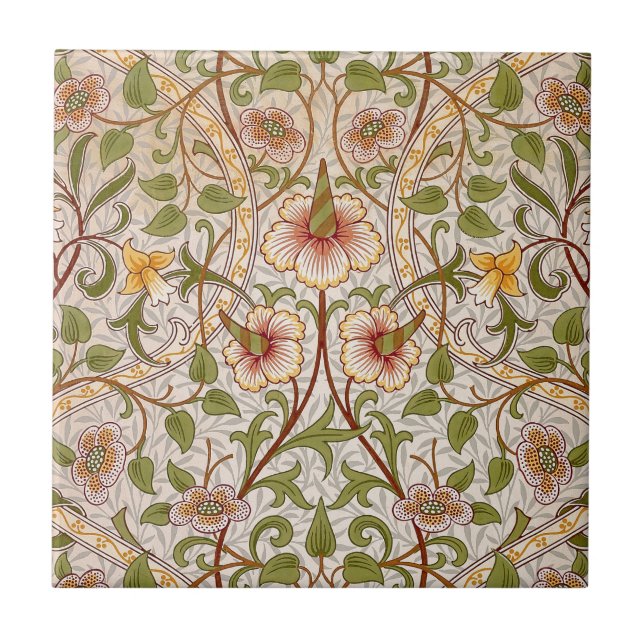 Azulejo De Cerámica Narciso de William Morris (Frente)