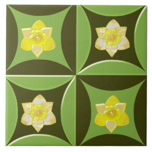 Azulejo De Cerámica Narciso en el agujero en la puerta del granero