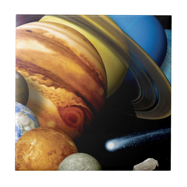 Azulejo De Cerámica NASA JPL Sistema Solar Planetas Montaje Fotos del  (Frente)